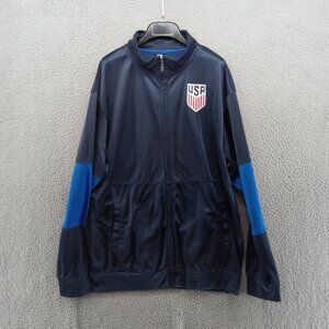 USA Soccer Jacket Mens XL Blue Full Zip Warmup‎ Track Pockets